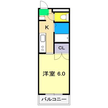 クレメント南宝永(1K/1階)の間取り写真
