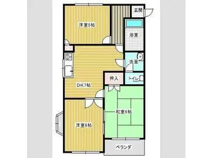 コンフォート楠(3DK/1階)の間取り写真