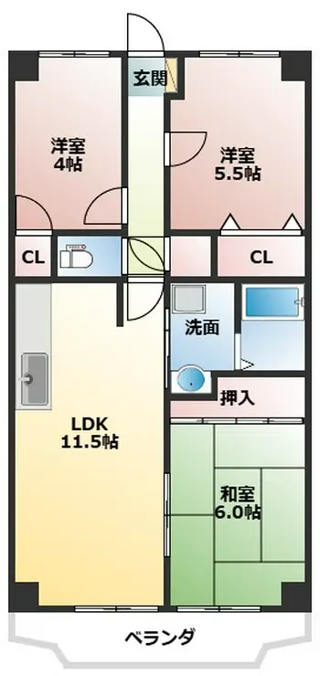 サンブリッジ 3階階 間取り