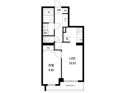 アーバンパーク蒲田南I(1LDK/2階)の間取り写真