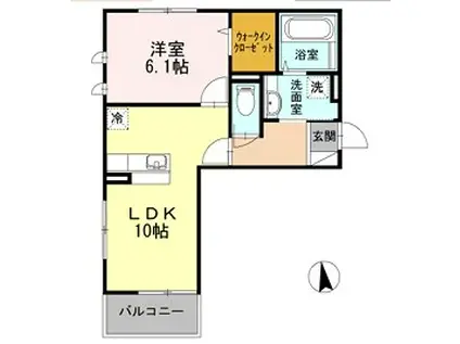 サニーウエスト(1LDK/3階)の間取り写真