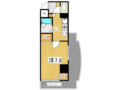 サムパティーク山科(1K/10階)の間取り写真