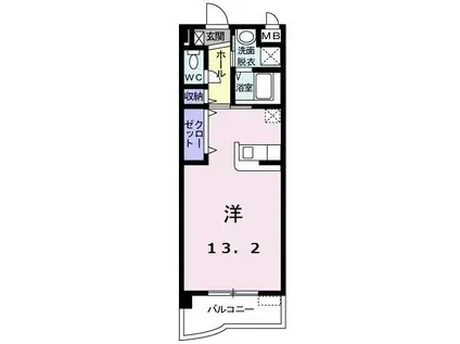 ラフレシール秋根(ワンルーム/5階)の間取り写真