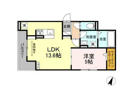 D-HILLS広沢(1LDK/2階)の間取り写真