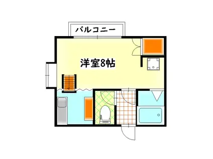 パラドール21(1K/2階)の間取り写真