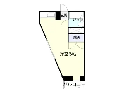 田上中央ビル(ワンルーム/4階)の間取り写真