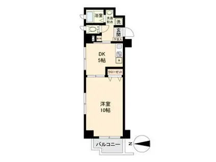 アーバンフラッツ伏見(1DK/10階)の間取り写真