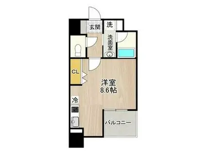 CITY SPIRE 名古屋大須(ワンルーム/2階)の間取り写真