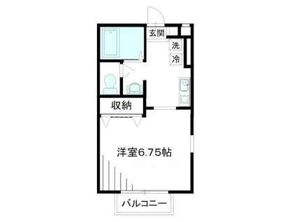 サンヒルズ(1K/2階)の間取り写真