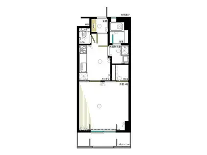 マンションジュネシオン(1K/2階)の間取り写真