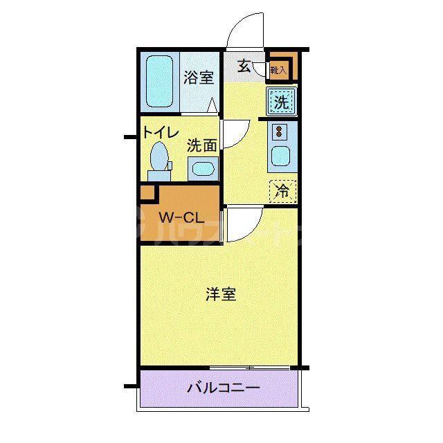 ラフィーナー松戸(1K/2階)の間取り写真