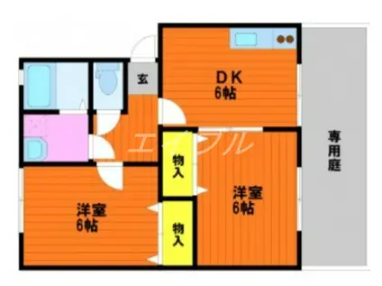 センシリティピカルII A(2DK/1階)の間取り写真