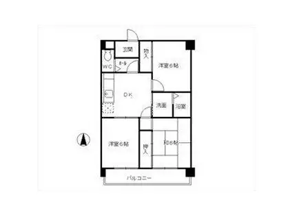 アーバンきたじま(3DK/5階)の間取り写真