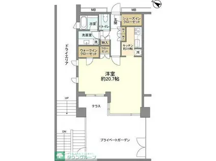 マスタービューレジデンス(1K/1階)の間取り写真