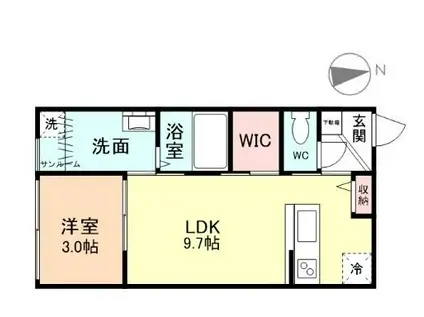 ALMO(1LDK/1階)の間取り写真