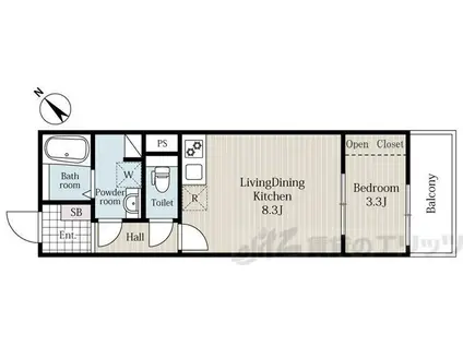リブレメゾン淡路I(1LDK/1階)の間取り写真