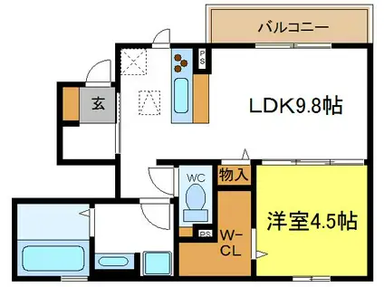 パルビレッジ(1LDK/1階)の間取り写真