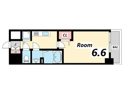 プレサンス ハーバーランド アンド・シー(1K/8階)の間取り写真