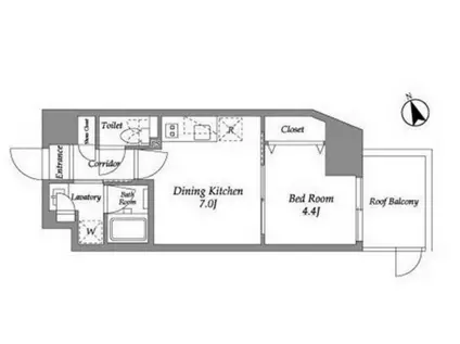 ENETIAL代官山(1DK/5階)の間取り写真