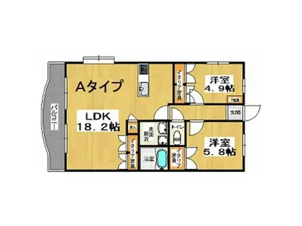 サン・フューレ(2LDK/1階)の間取り写真