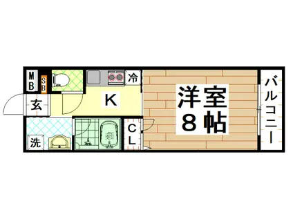 GRAND TATU GARDEN(1K/1階)の間取り写真