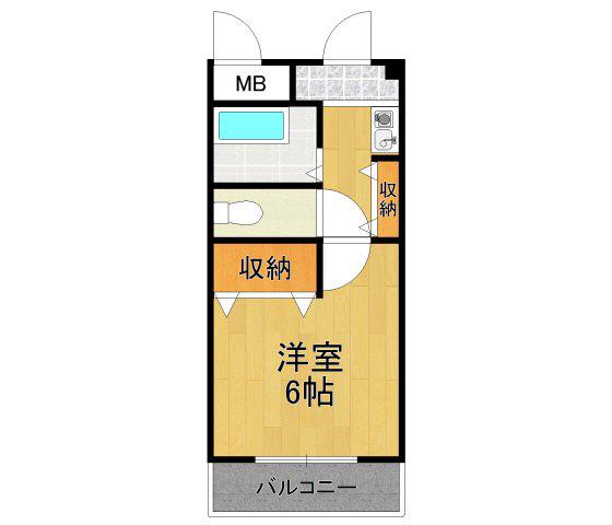 ヴィヴァン西宮(1K/3階)の間取り写真