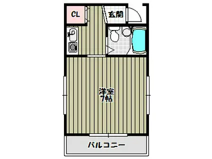 RINON谷川(1K/4階)の間取り写真