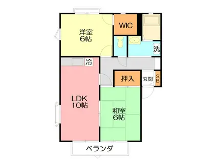 セ・ラ・ヴィSIMAYA(2LDK/2階)の間取り写真