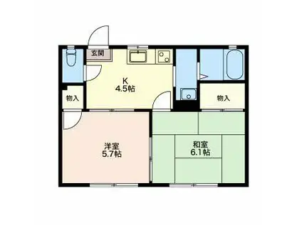 エラク109(2K/1階)の間取り写真