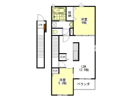 エトワール藤方III(2LDK/2階)の間取り写真
