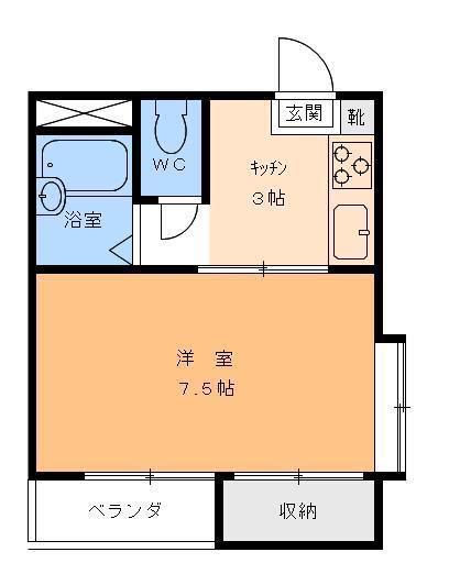ACTY竹原(1K/4階)の間取り写真