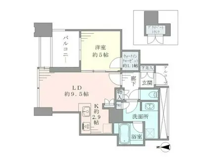ワールドシティタワーズブリーズタワー(1LDK/40階)の間取り写真