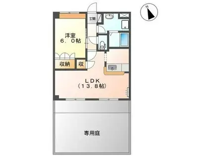 ライラック(1LDK/1階)の間取り写真