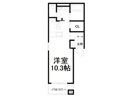 リベルテ祥豊(ワンルーム/1階)の間取り写真