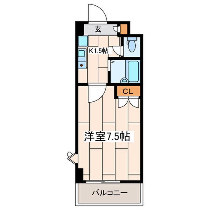 ABITARE海老名(1K/2階)の間取り写真