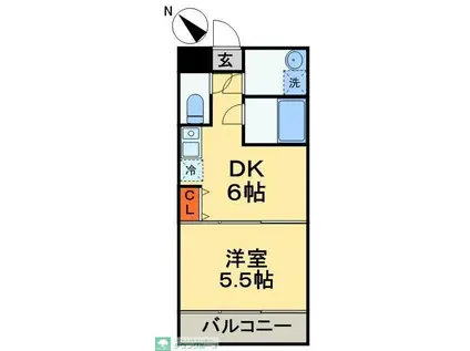 DOMANI(1DK/1階)の間取り写真