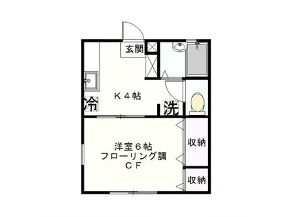 エスペランドNAKA(1K/2階)の間取り写真