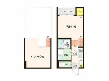 ヒトミレジデンス新田(1K/1階)の間取り写真