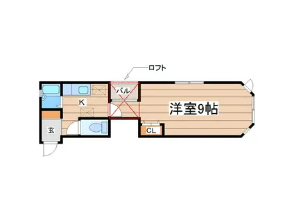 ロワシー・デコ(1K/1階)の間取り写真