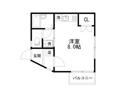 コンパクトハイツ(1K/2階)の間取り写真