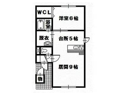 PASHA(1LDK/2階)の間取り写真