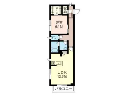 ボナール志村(1LDK/3階)の間取り写真