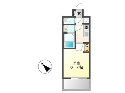 メインステージ名古屋 ノースマーク(1K/11階)の間取り写真