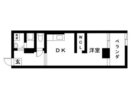 ドルチェヴィータ姫路(1DK/2階)の間取り写真