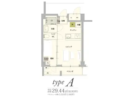 ARTIST COURT(1LDK/1階)の間取り写真