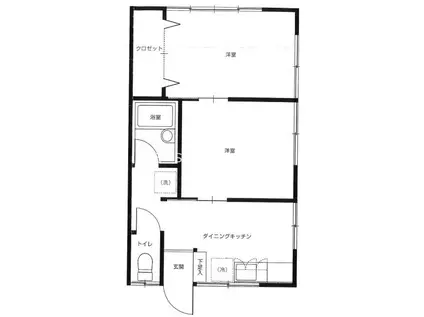 杉原ハイム(2K/2階)の間取り写真