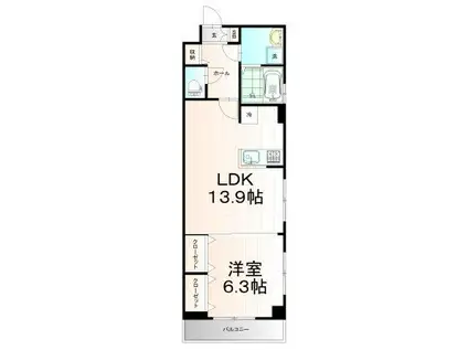 アルコバレーノチュウオウ(1LDK/2階)の間取り写真