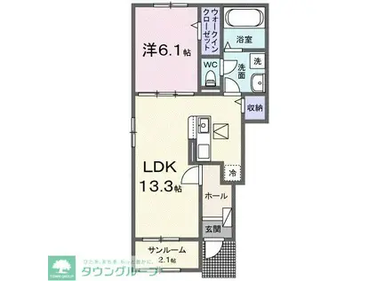 リリー青山(1LDK/1階)の間取り写真