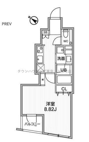 フラッフィー日本橋浜町(1K/6階)の間取り写真