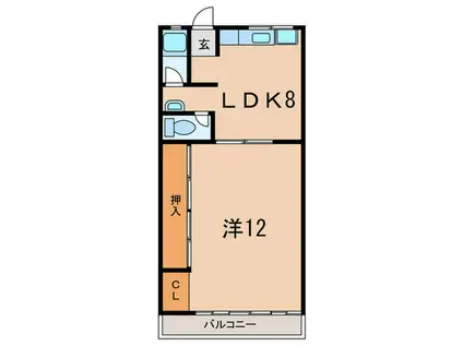 コーポ北村(1LDK/2階)の間取り写真